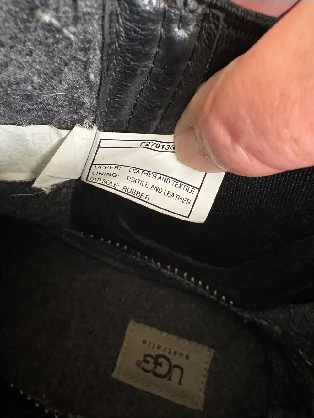 UGG Leather/Gray Felt Waterproof Chelsea Boot. Size 12.